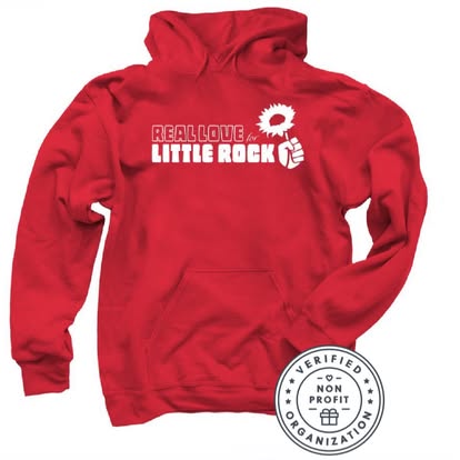 Red Real Love for Little Rock hoodie